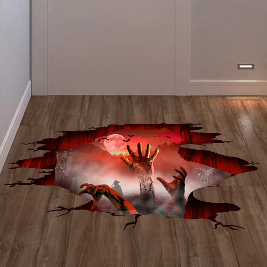 Crack Floor Zombie Hands Sticker