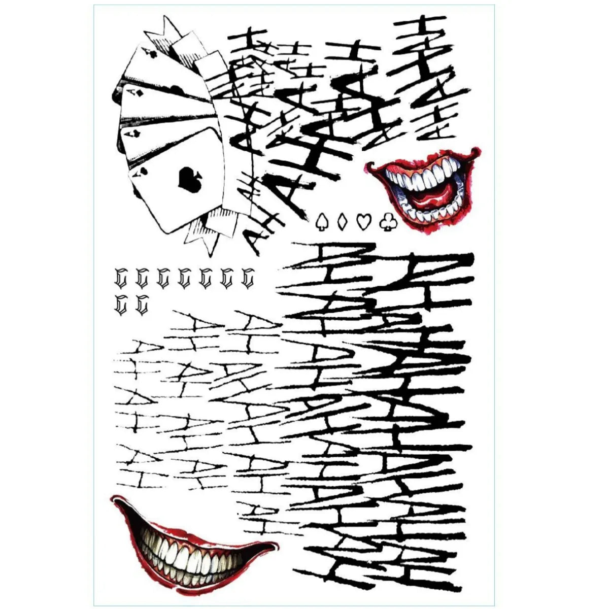 Disposable Temporary Tattoo - clown themed