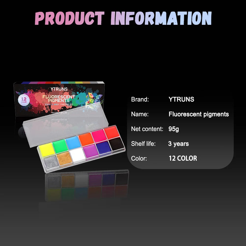 12 Colors Body Paint Oil Based