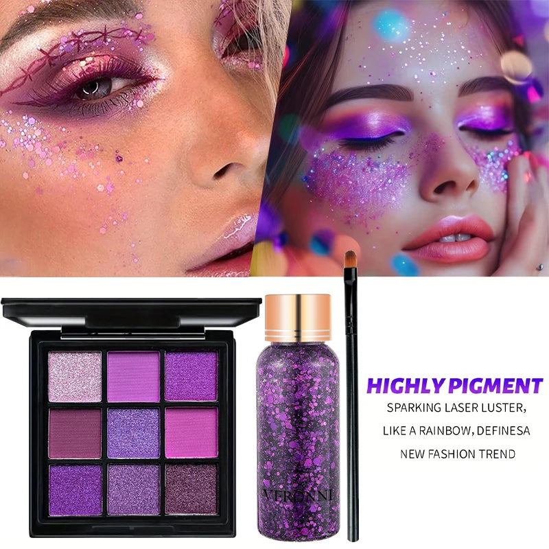 Purple Matte Shimmer Eyeshadow Palette