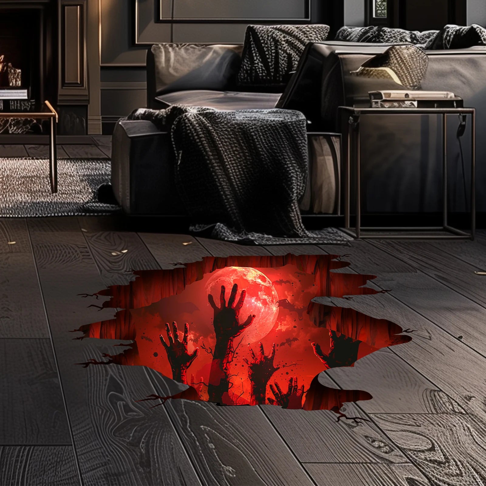 Crack Floor Zombie Hands Sticker