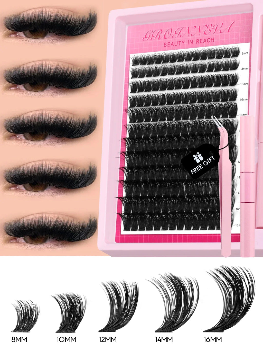 Lash Clusters Kit Fluffy Individual Lashes C Curl