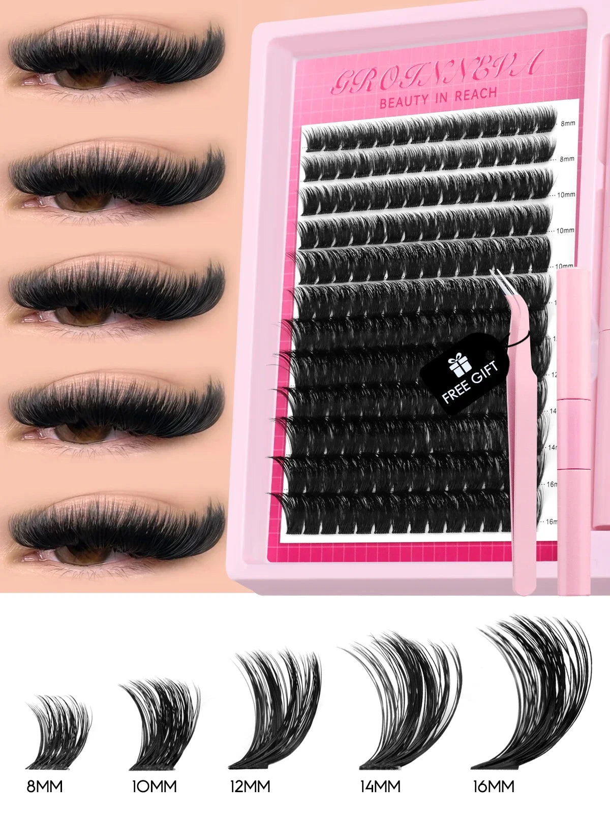 Lash Clusters Kit Fluffy Individual Lashes C Curl