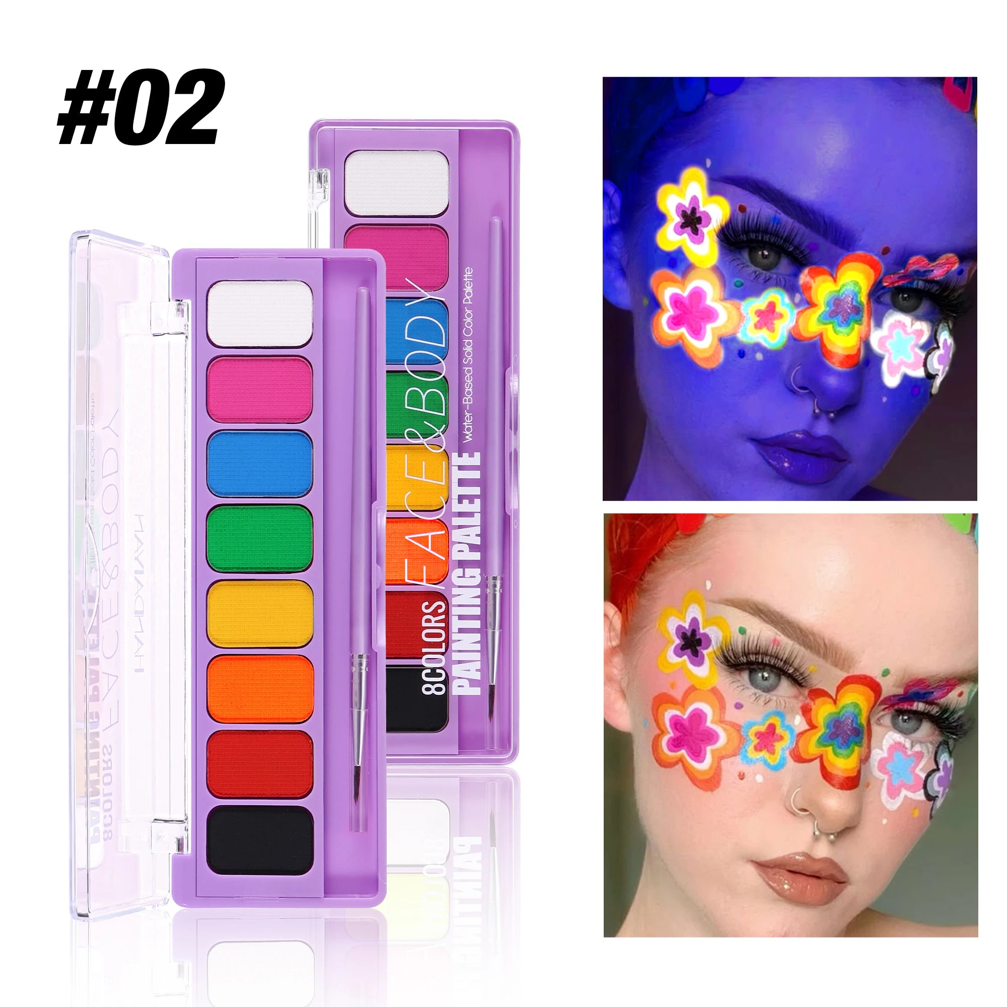 8 Color Face Body Paint Palette Water Soluble