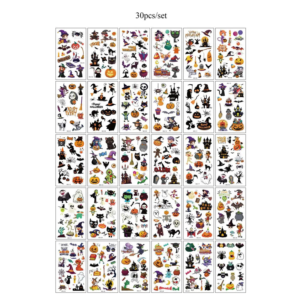 30pcs Waterproof Halloween Tattoo