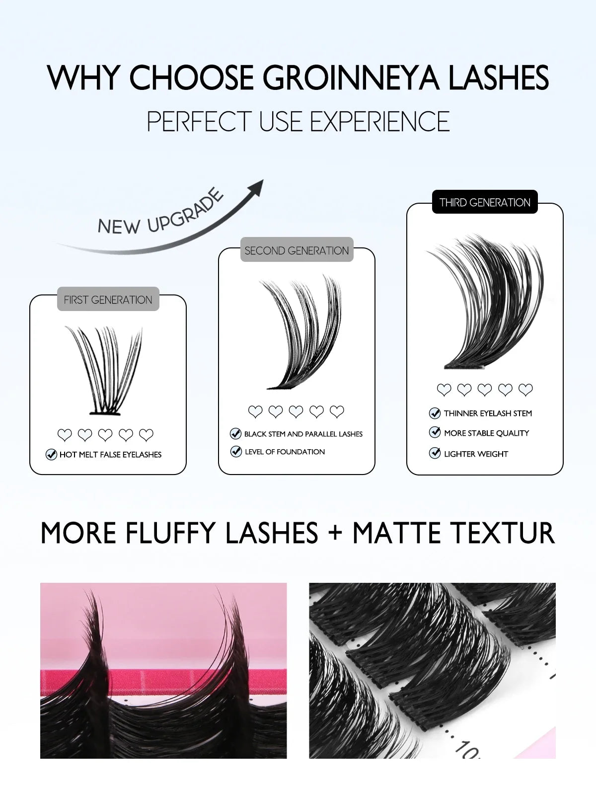Lash Clusters Kit Fluffy Individual Lashes C Curl