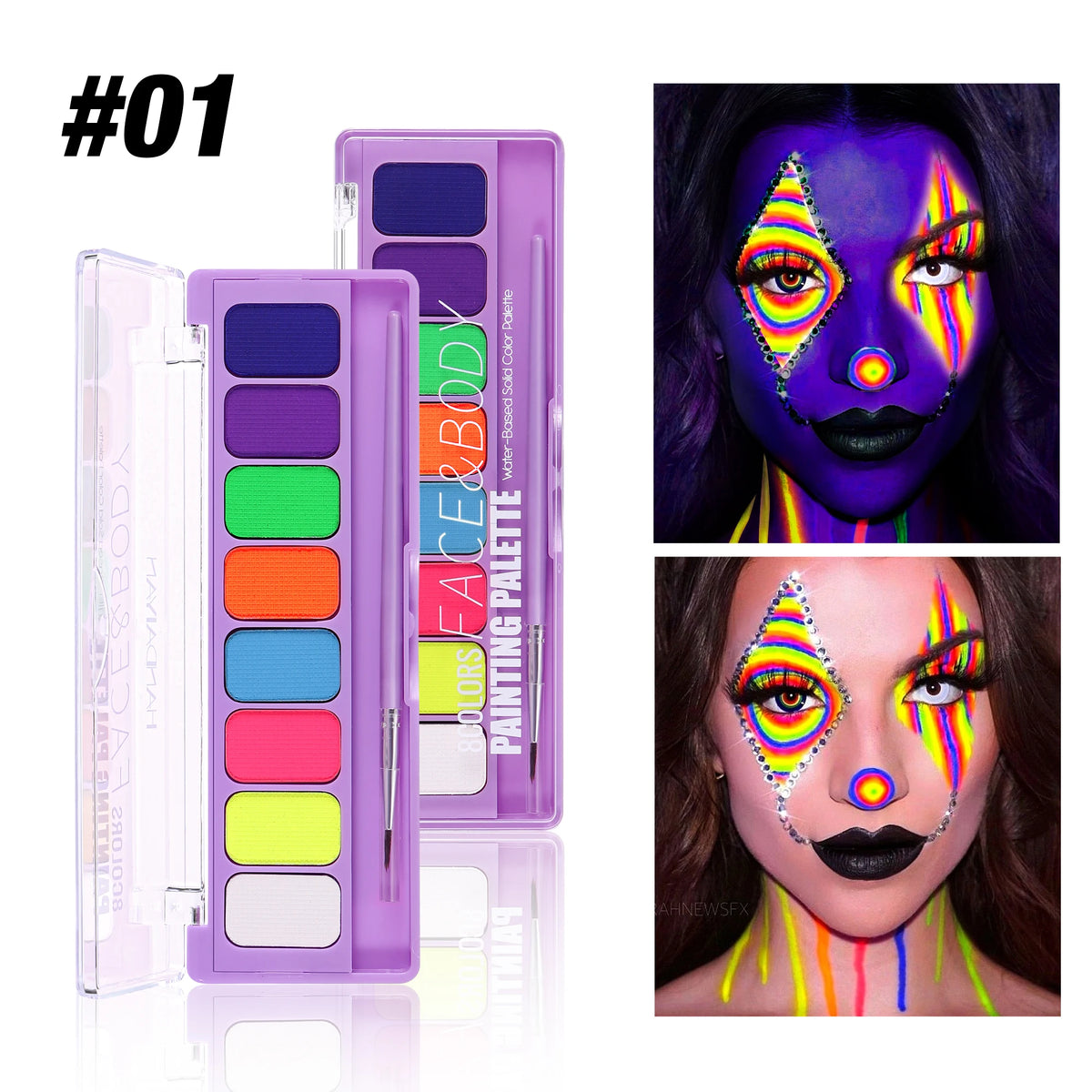 8 Color Face Body Paint Palette Water Soluble