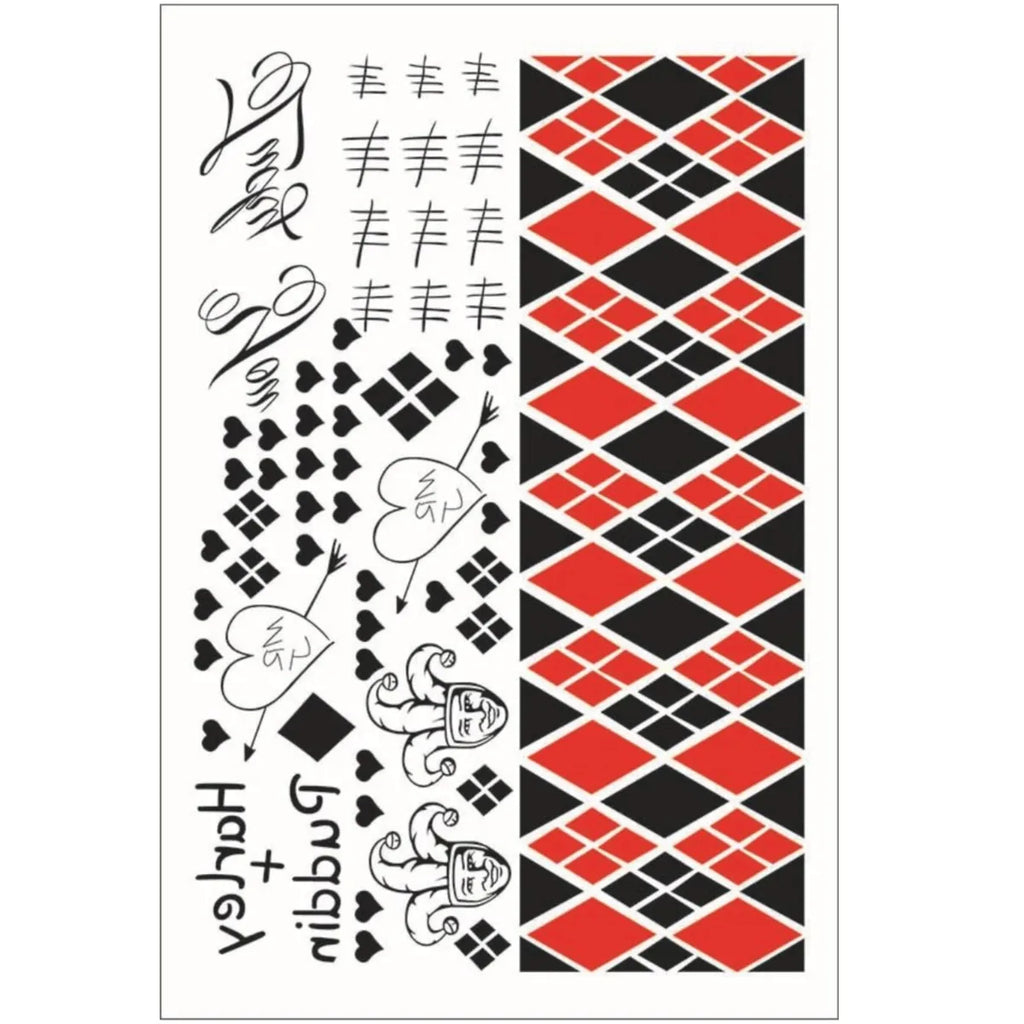 Disposable Temporary Tattoo - clown themed
