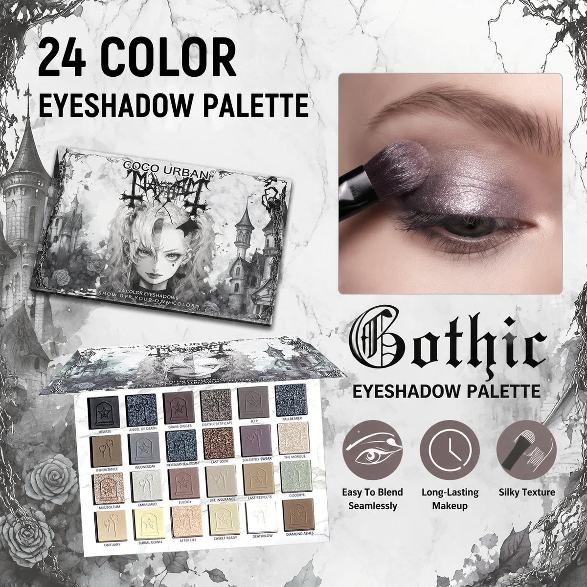 Goth Eye Makeup Set 24 Shades