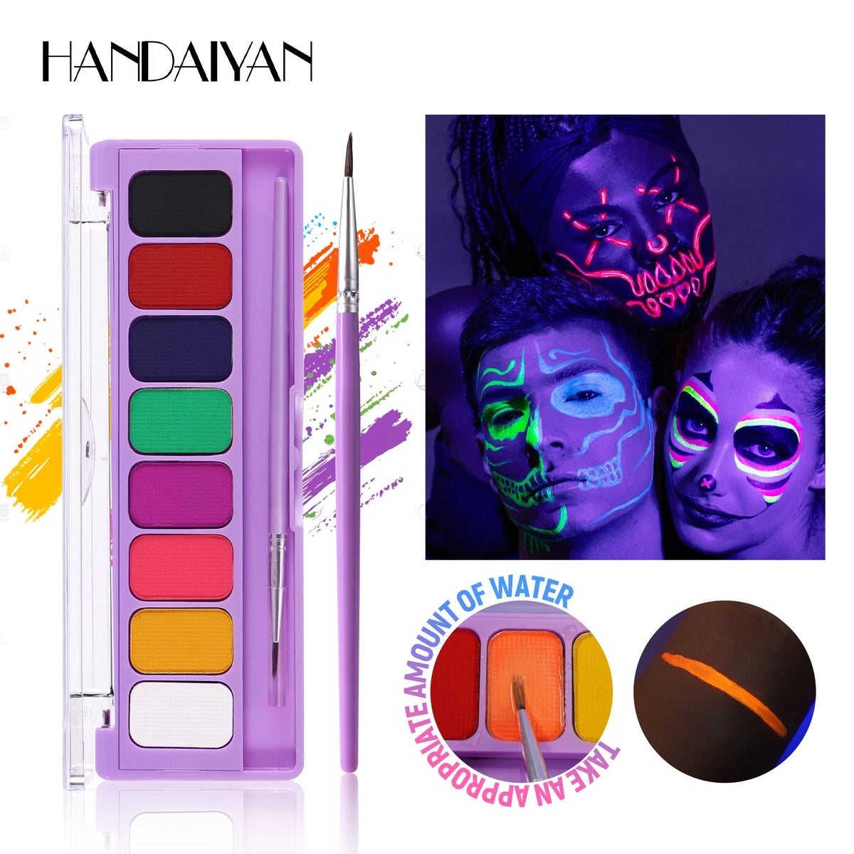 8 Color Face Body Paint Palette Water Soluble