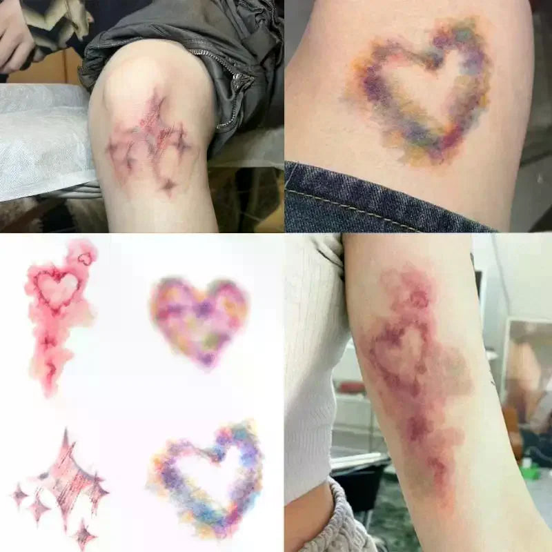 4 Sheets  Wound Bruising Temporary Tattoos