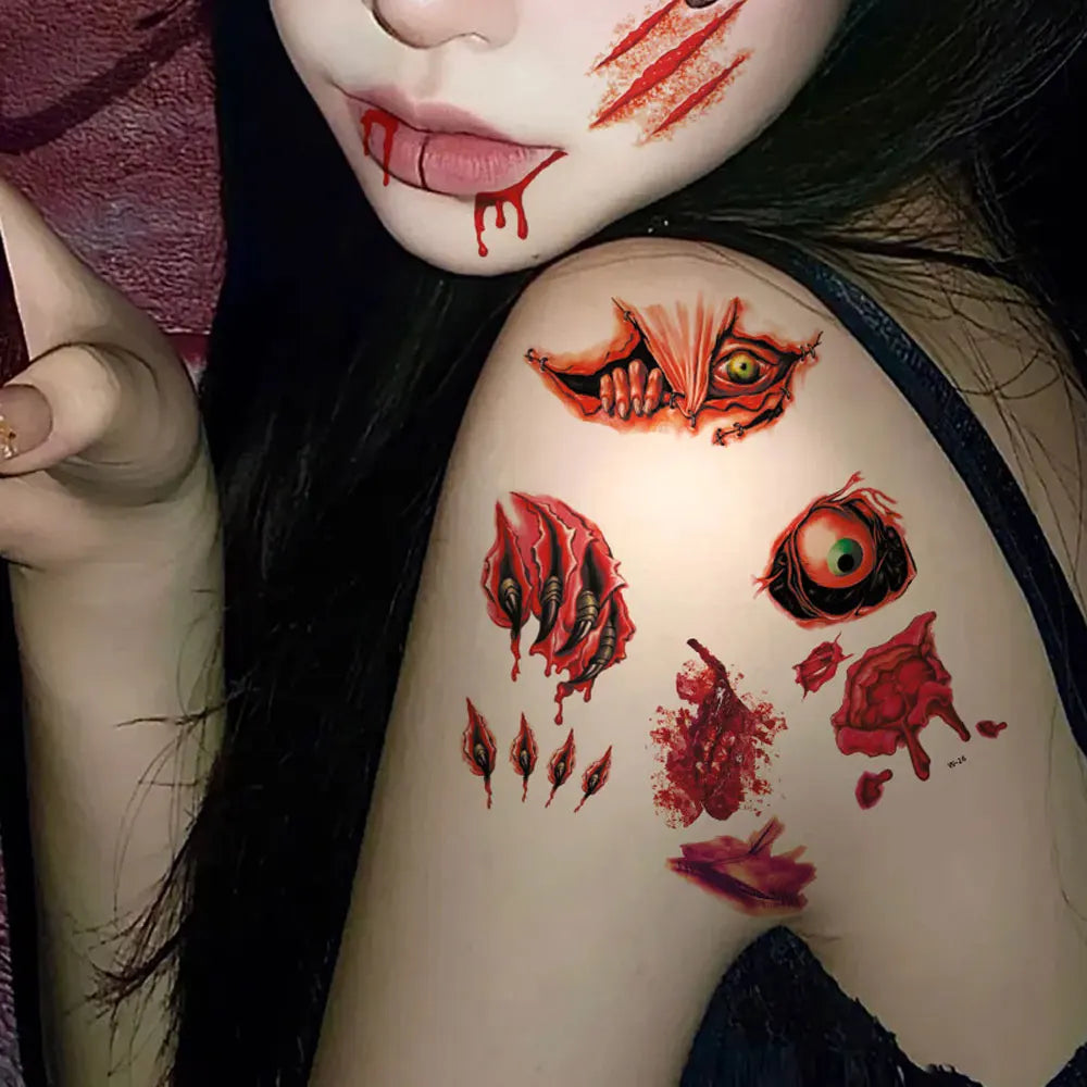 30pcs Waterproof Halloween Tattoo