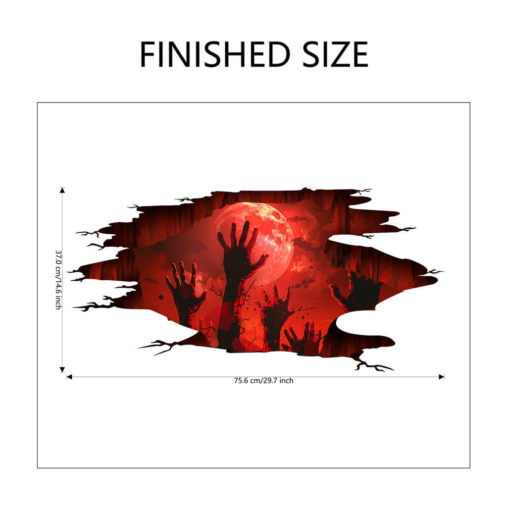 Crack Floor Zombie Hands Sticker
