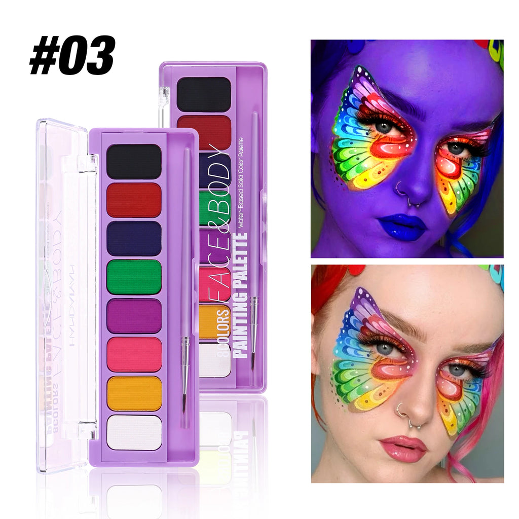 8 Color Face Body Paint Palette Water Soluble