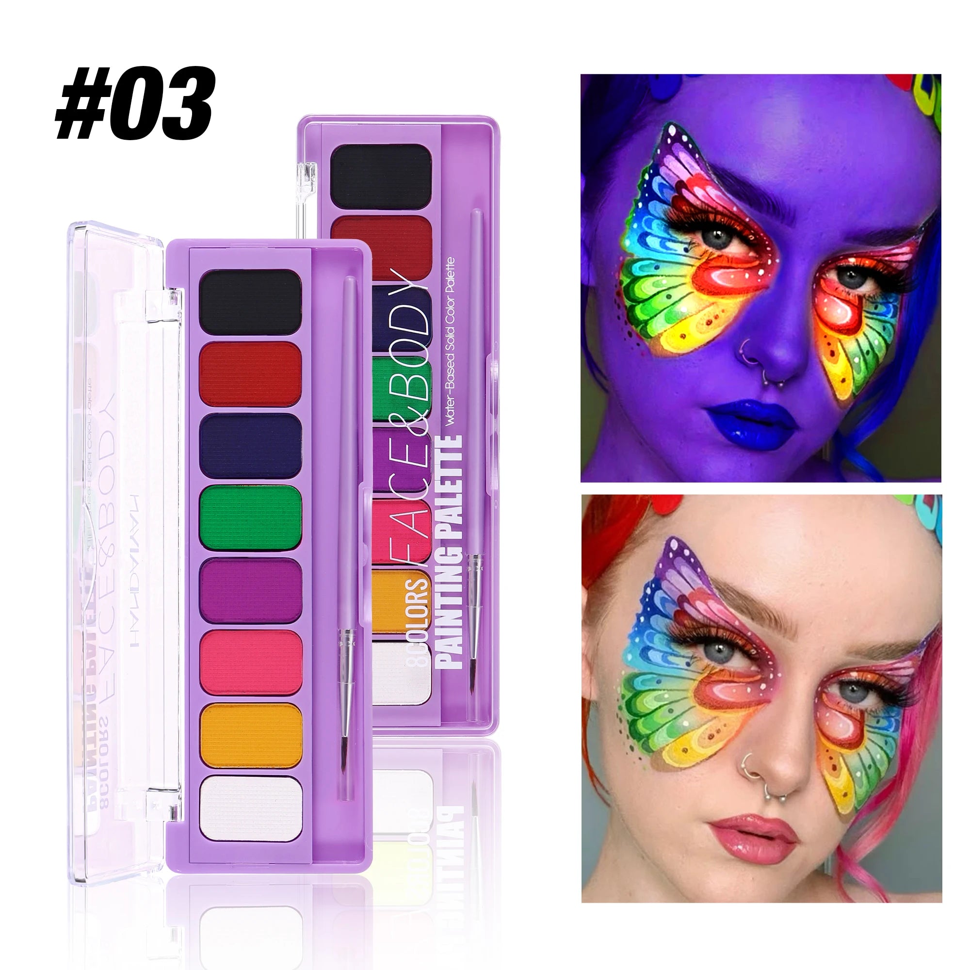 8 Color Face Body Paint Palette Water Soluble