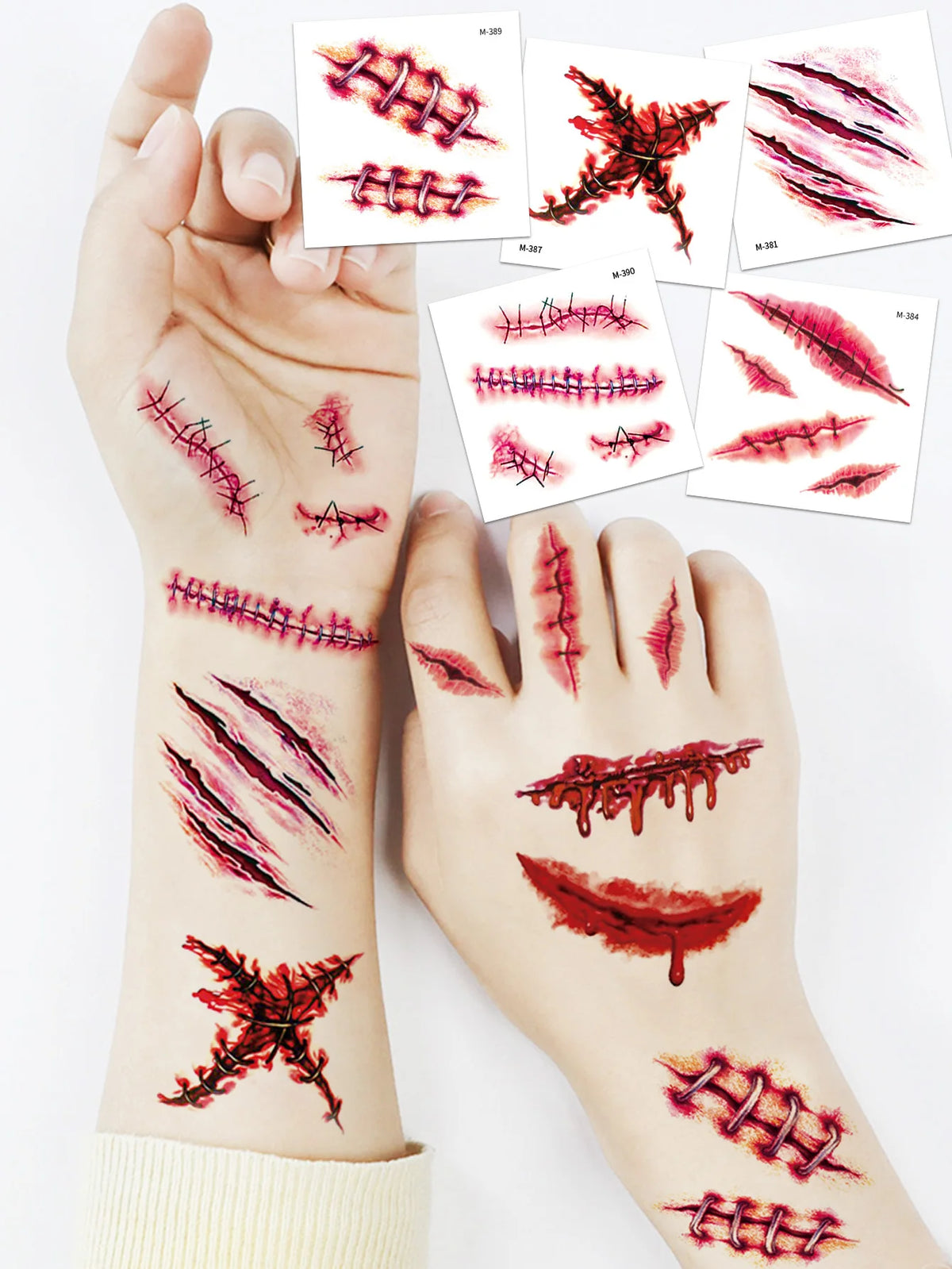 20 Sheets 3D Realistic Scar Tattoos