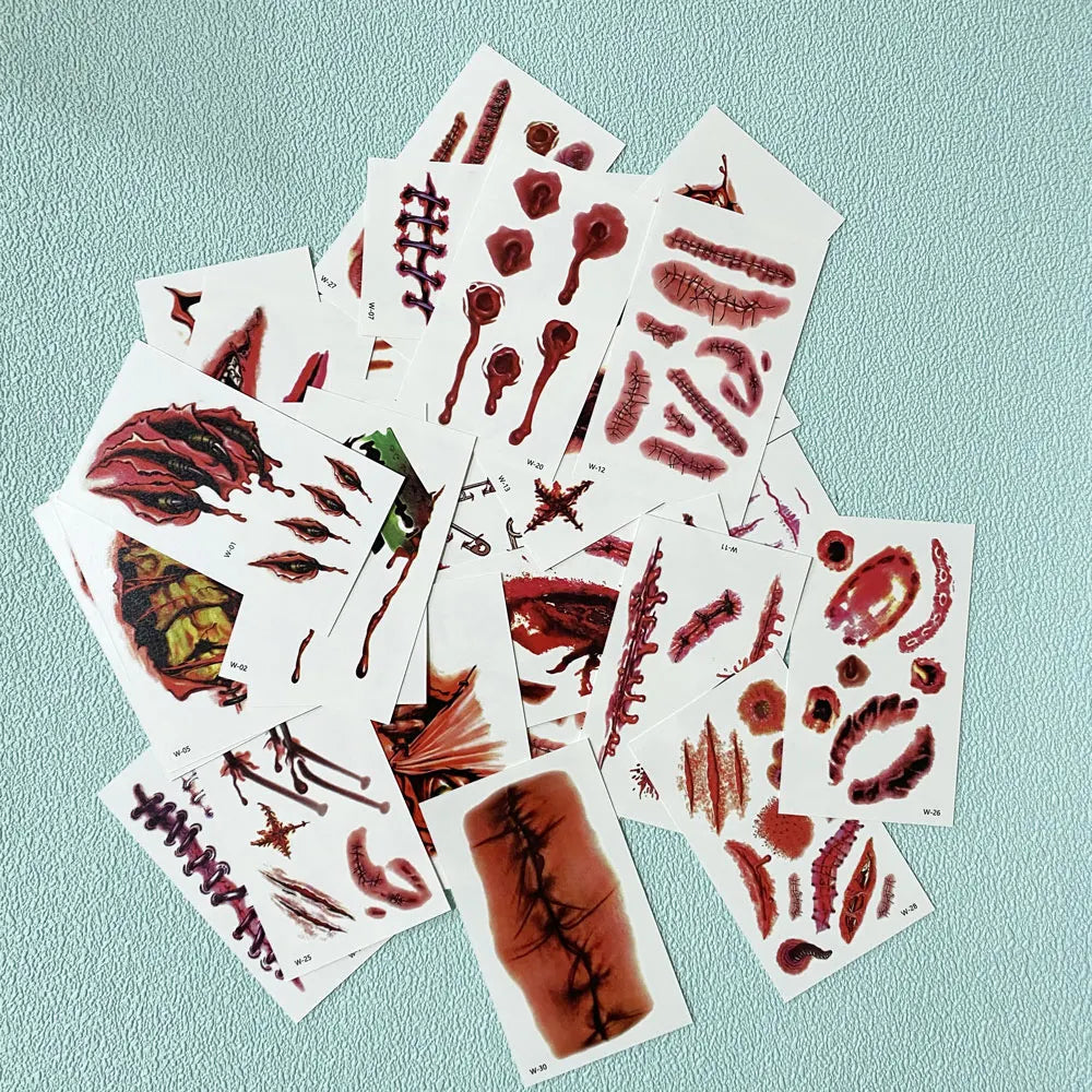 30pcs Waterproof Halloween Tattoo