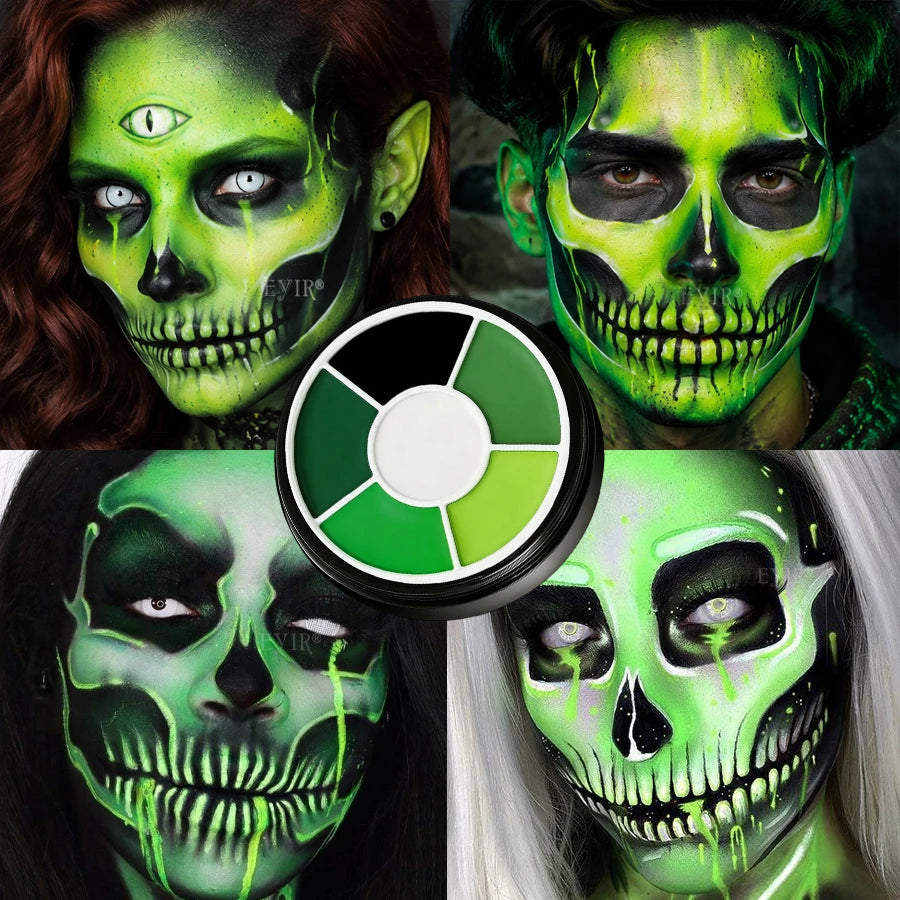Green Body Paint Palette 6 Colors