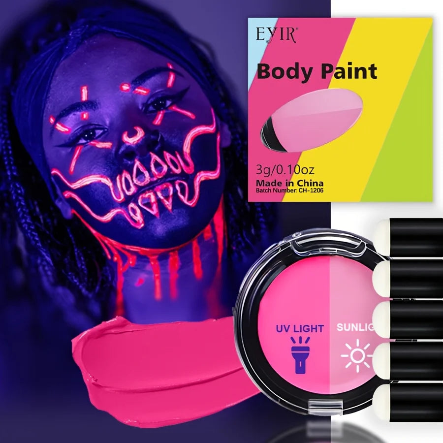 12 Color UV Reactive Face Paint