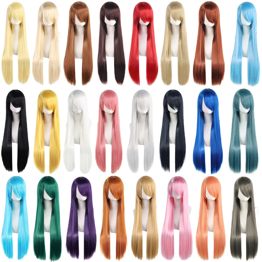 Long Synthetic Wig w Bangs