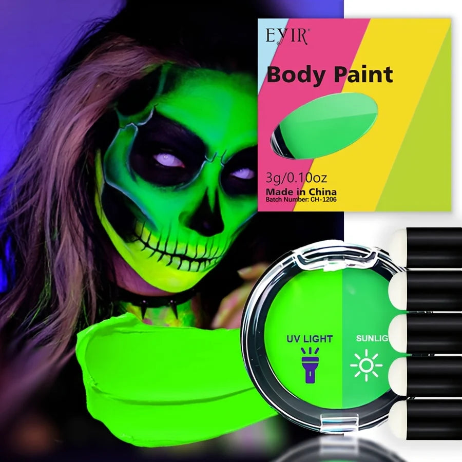 12 Color UV Reactive Face Paint