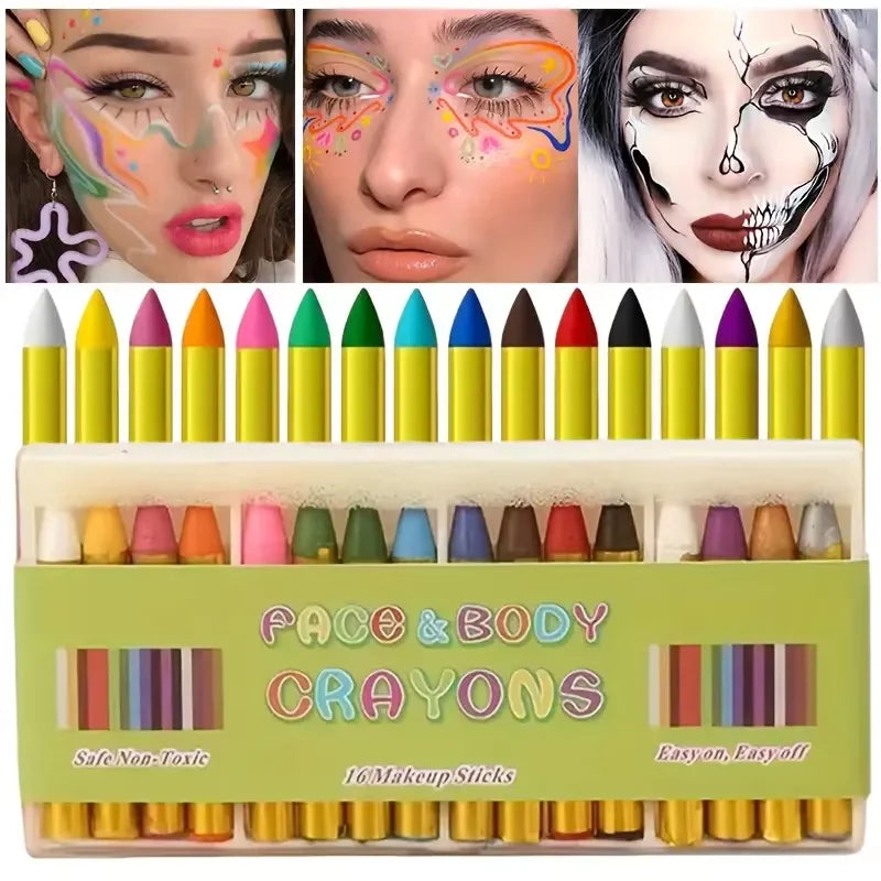 16 Colors Face & Body Crayons Makeup Sticks
