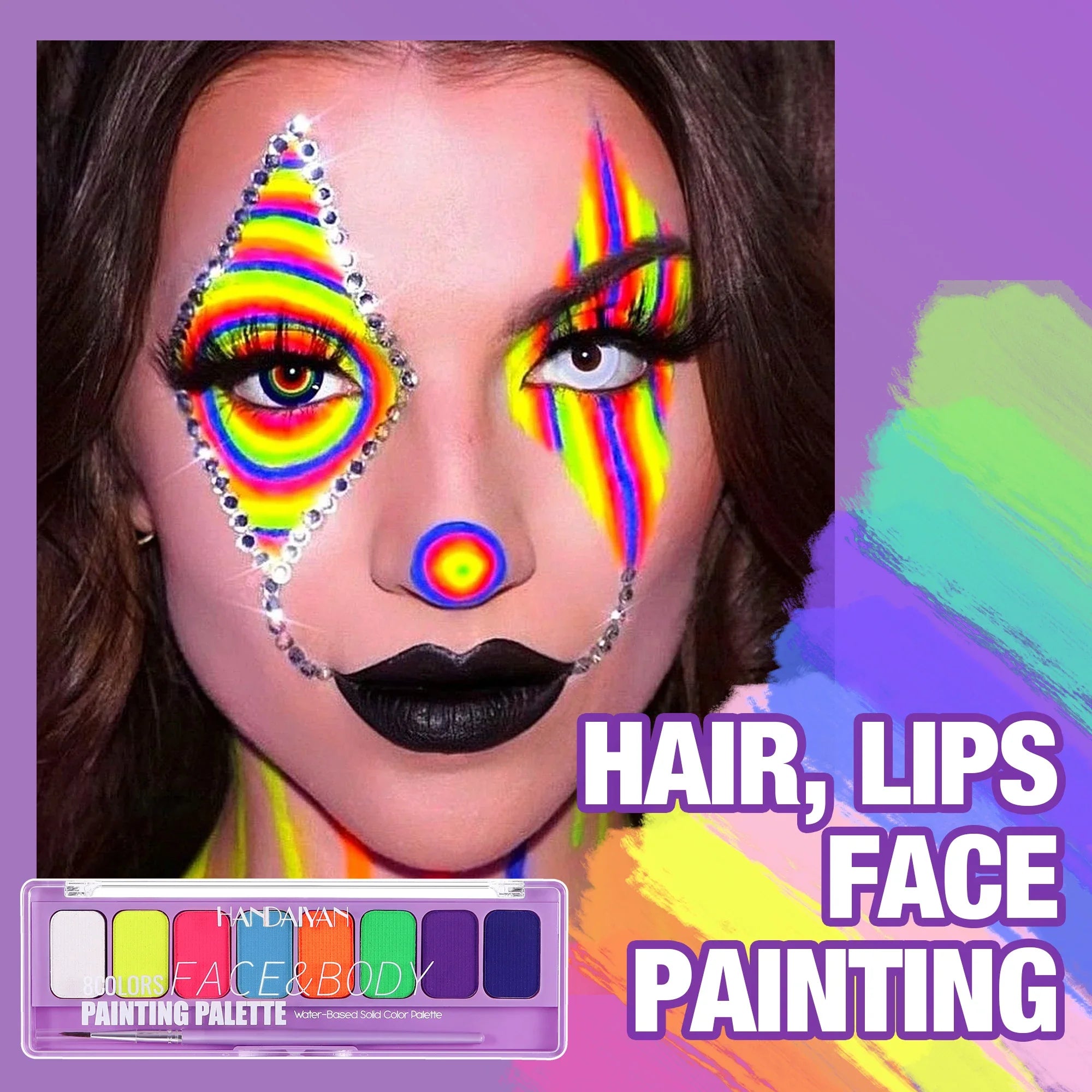 8 Color Face Body Paint Palette Water Soluble