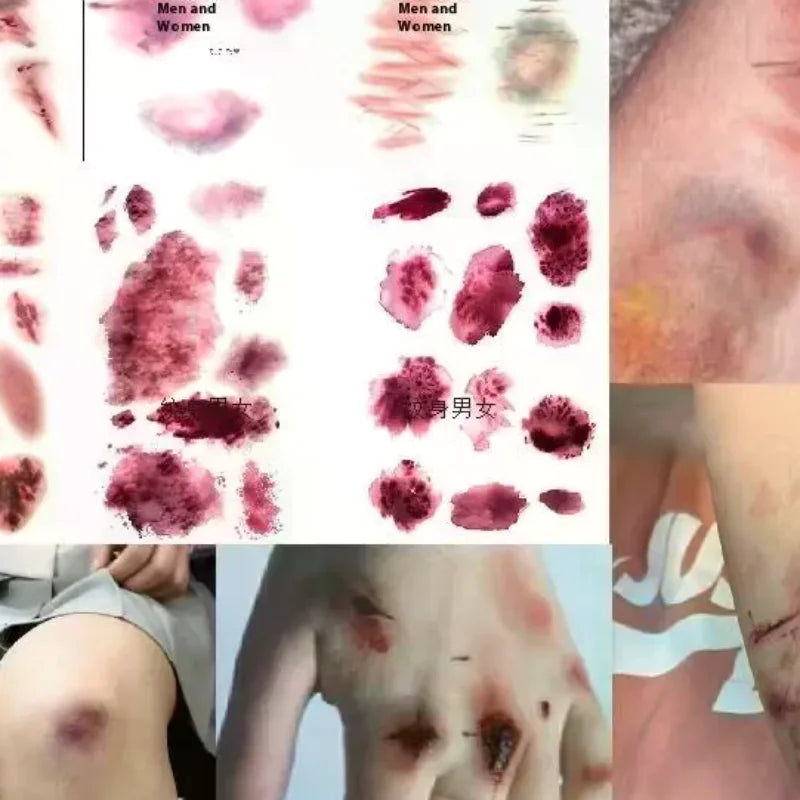 4 Sheets  Wound Bruising Temporary Tattoos