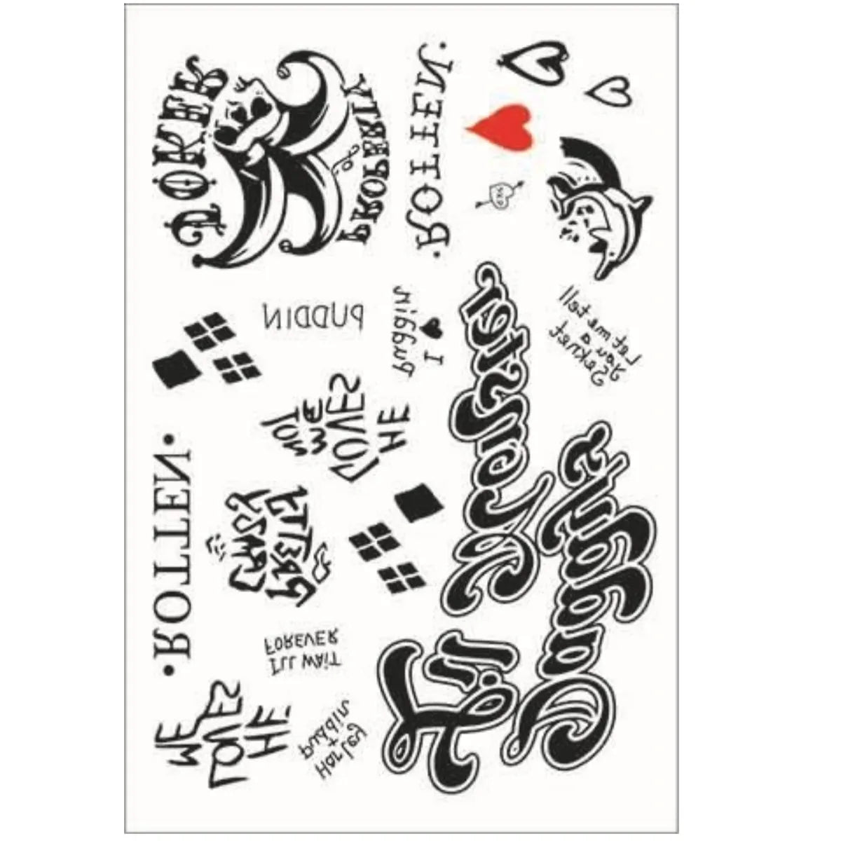 Disposable Temporary Tattoo - clown themed