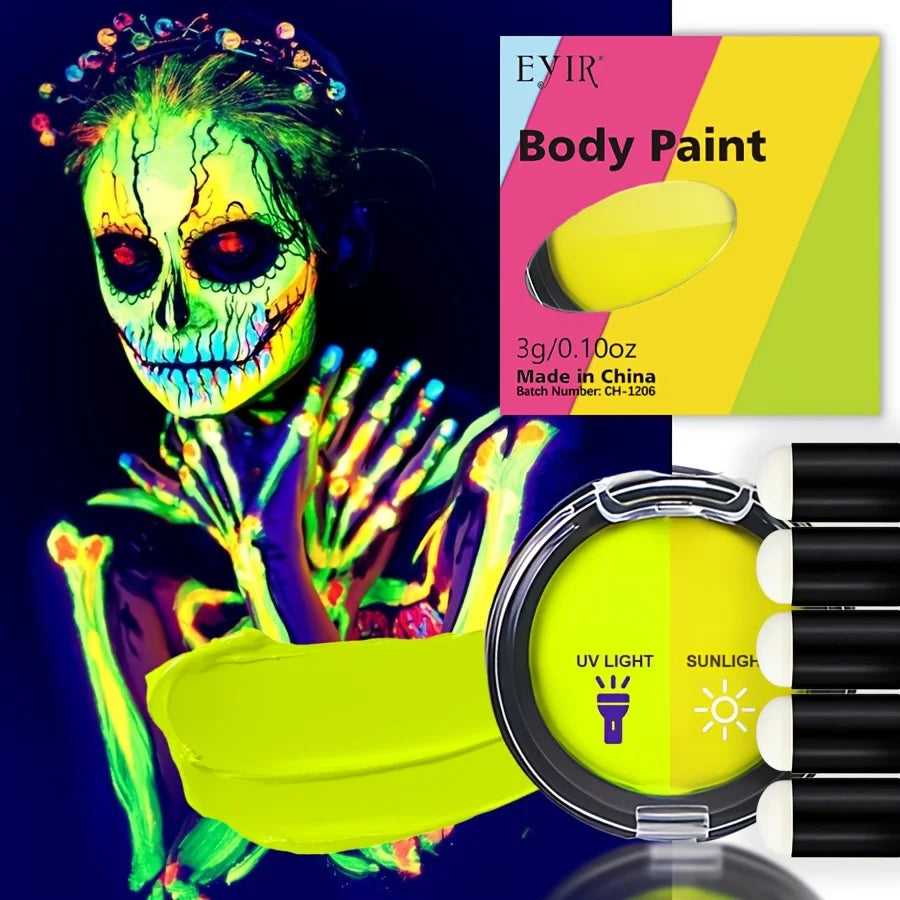 12 Color UV Reactive Face Paint