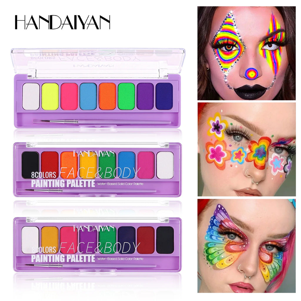 8 Color Face Body Paint Palette Water Soluble