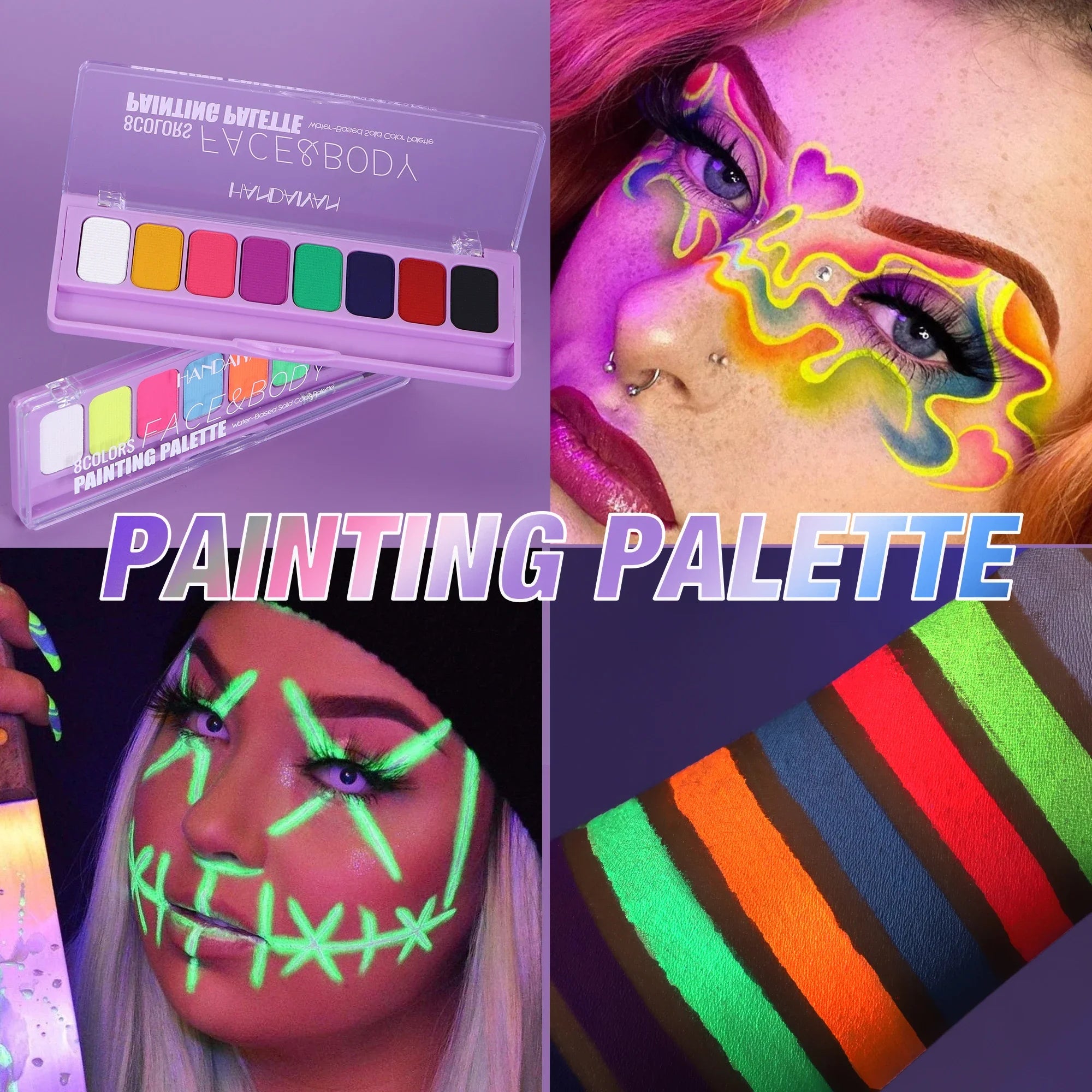 8 Color Face Body Paint Palette Water Soluble