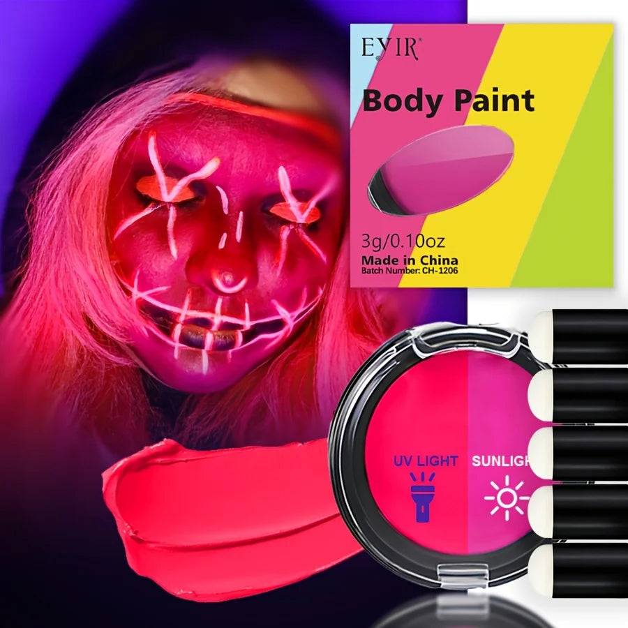 12 Color UV Reactive Face Paint