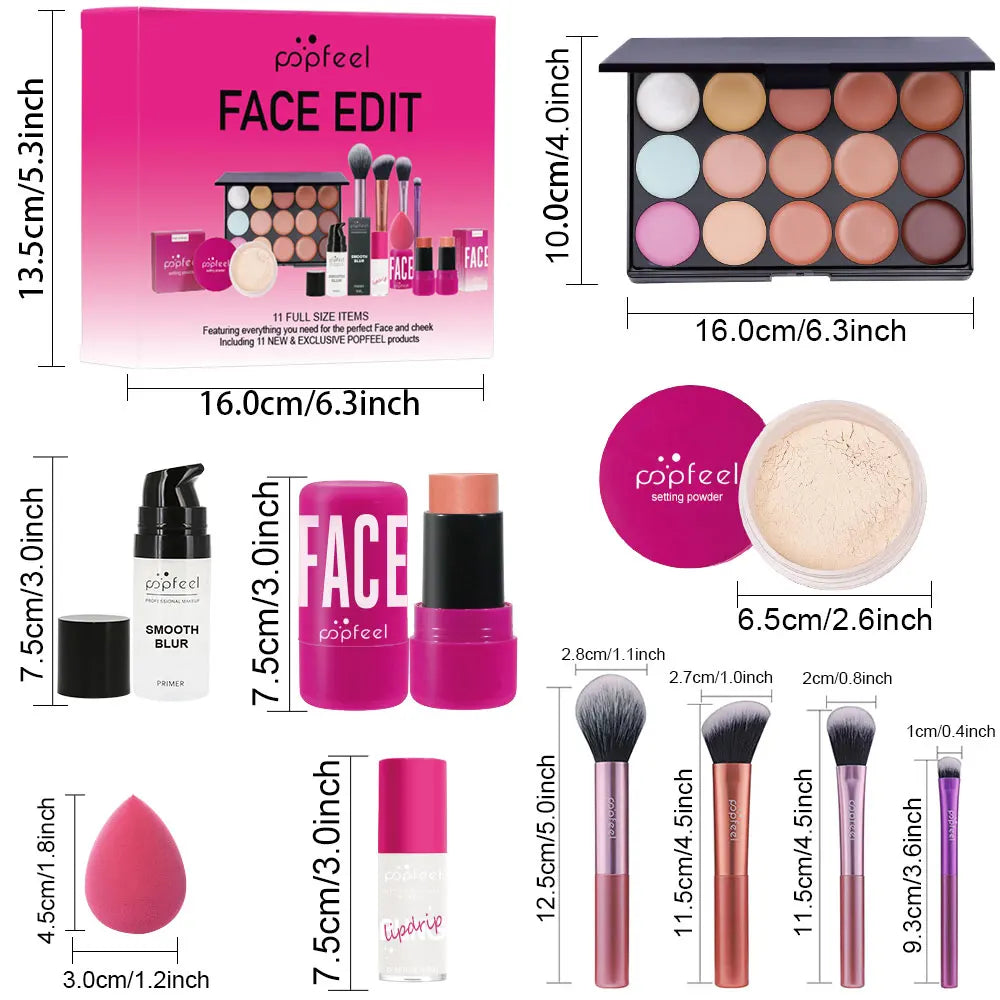 POPFEEL Makeup Kit, Waterproof and Sweatproof