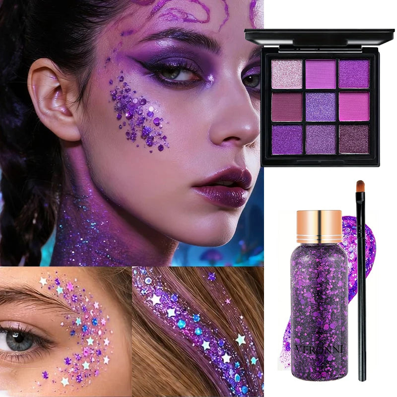 Purple Matte Shimmer Eyeshadow Palette
