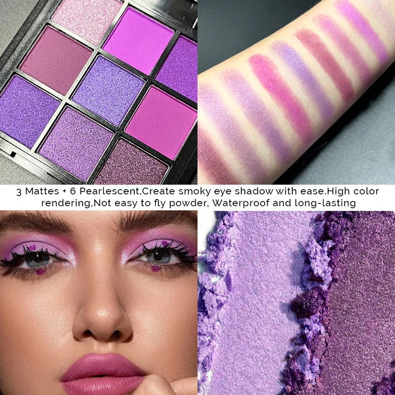 Purple Matte Shimmer Eyeshadow Palette