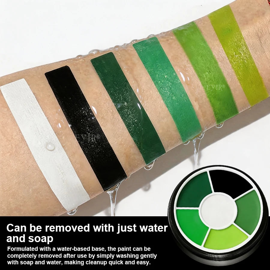Green Body Paint Palette 6 Colors