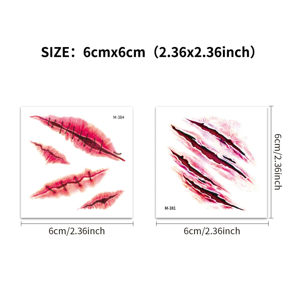 20 Sheets 3D Realistic Scar Tattoos