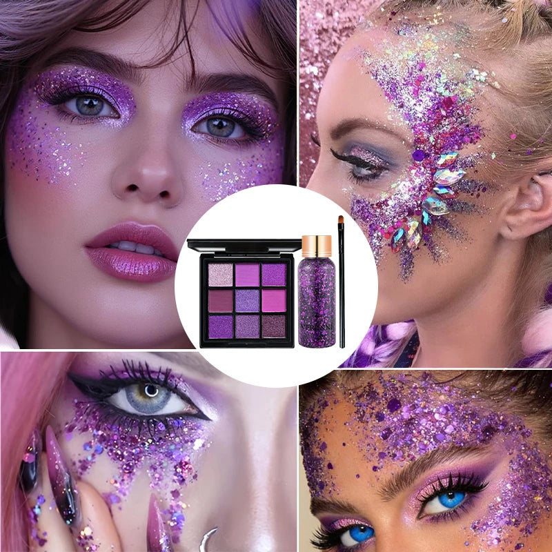 Purple Matte Shimmer Eyeshadow Palette