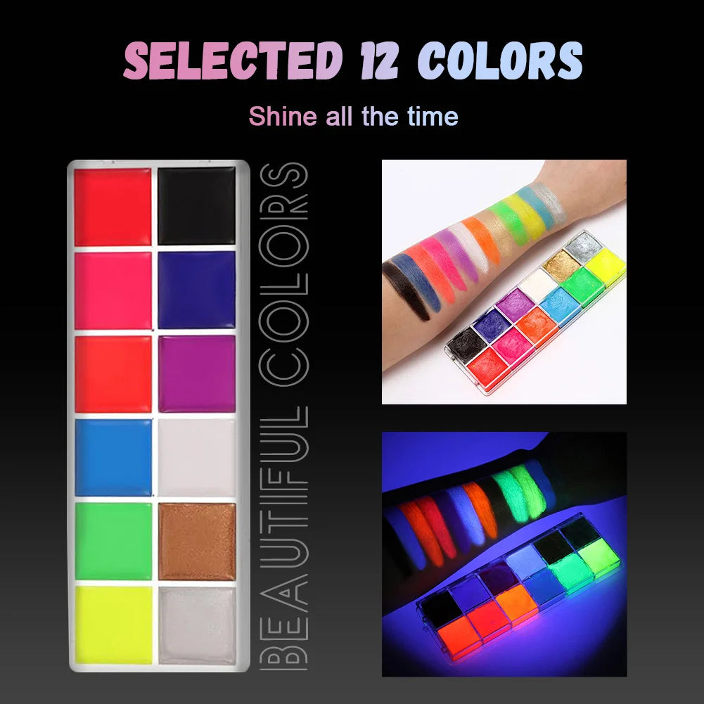 12 Colors Body Paint Oil Based