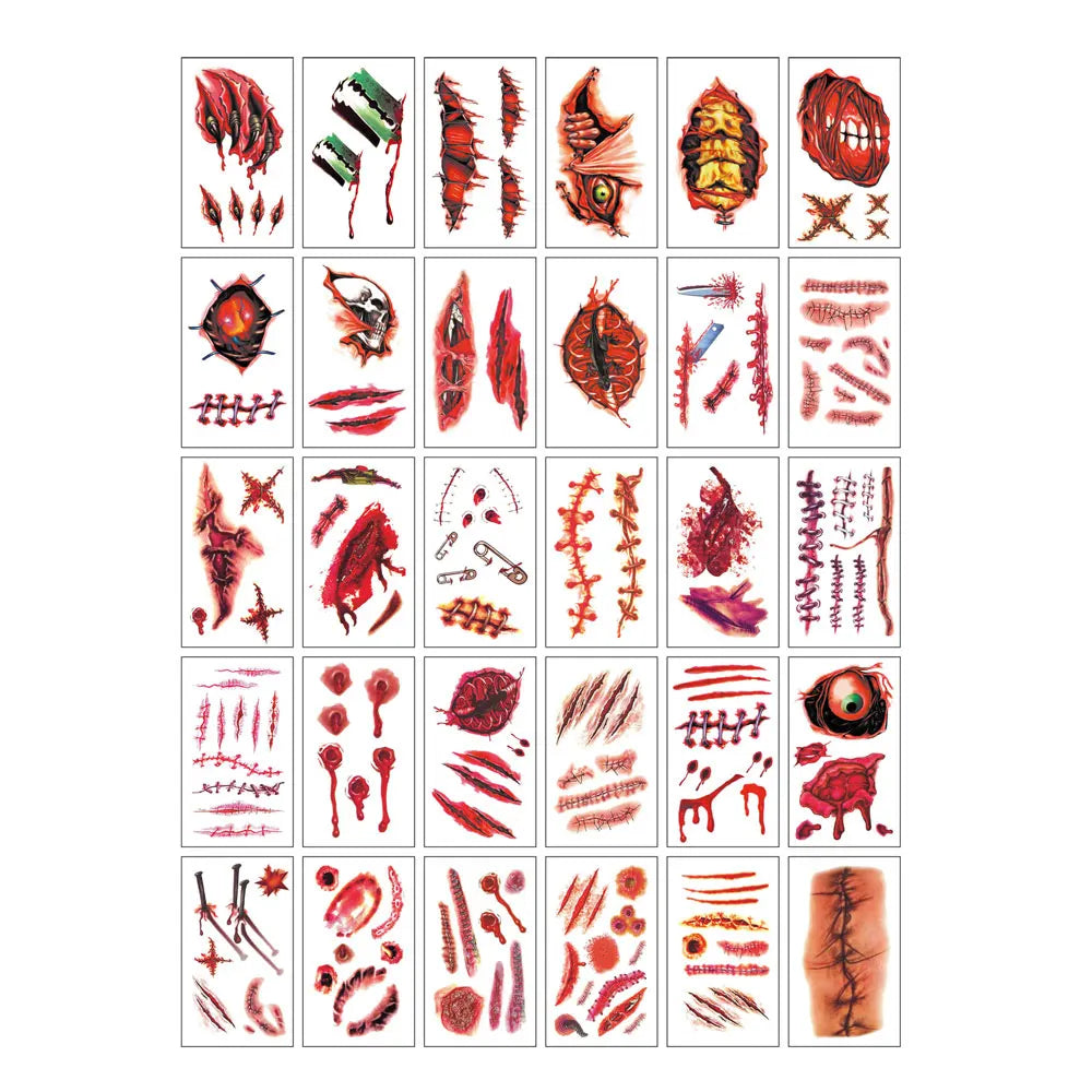 30pcs Waterproof Halloween Tattoo