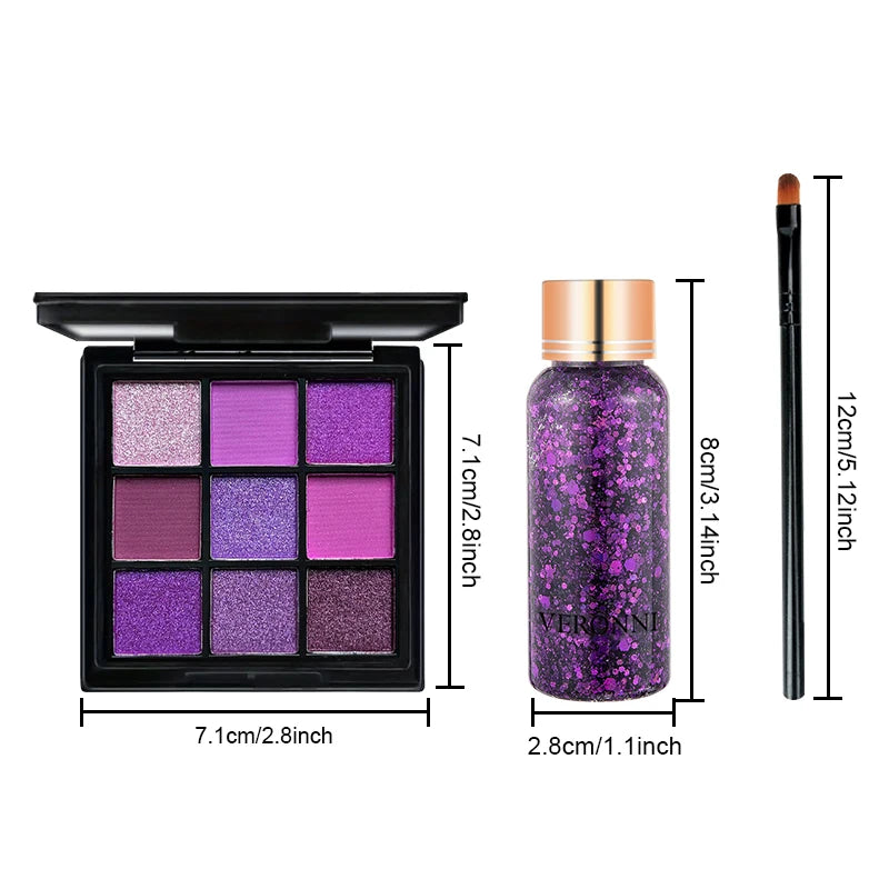 Purple Matte Shimmer Eyeshadow Palette