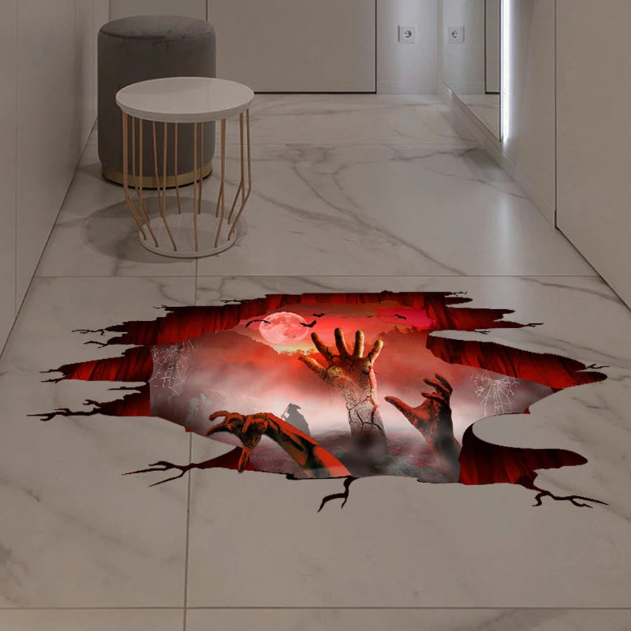 Crack Floor Zombie Hands Sticker