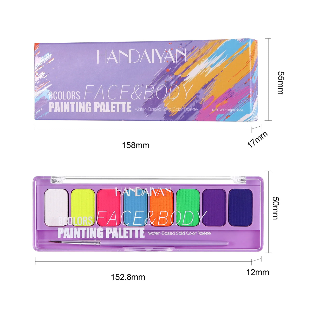 8 Color Face Body Paint Palette Water Soluble