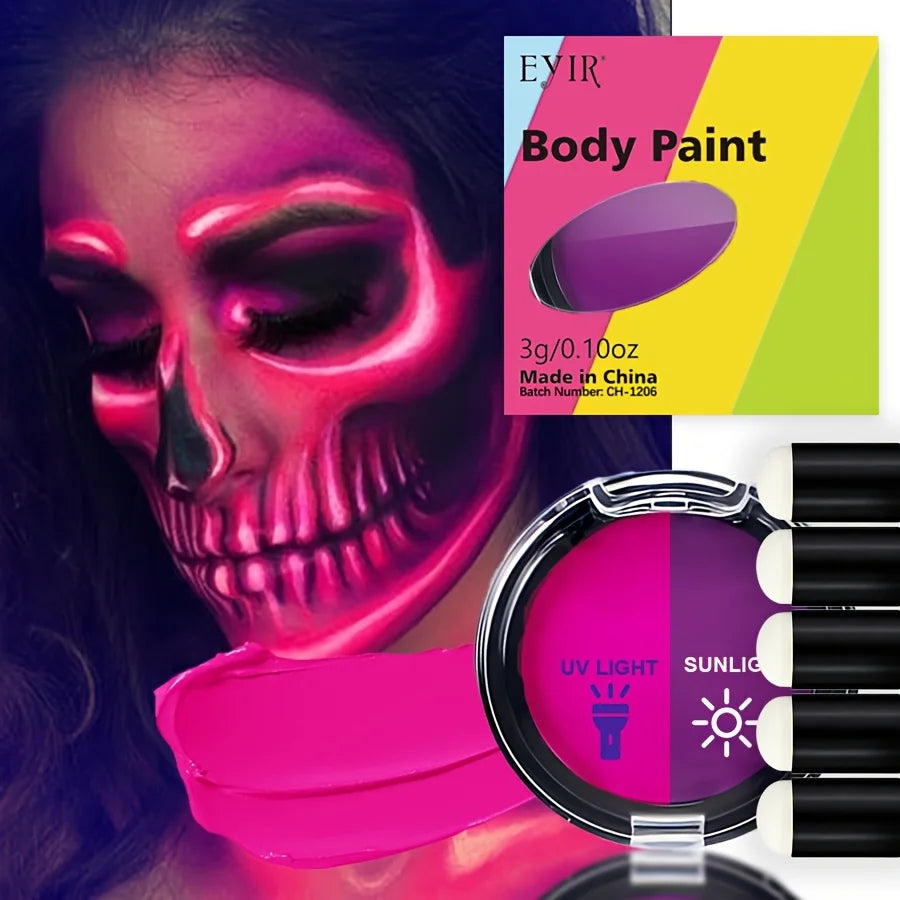 12 Color UV Reactive Face Paint